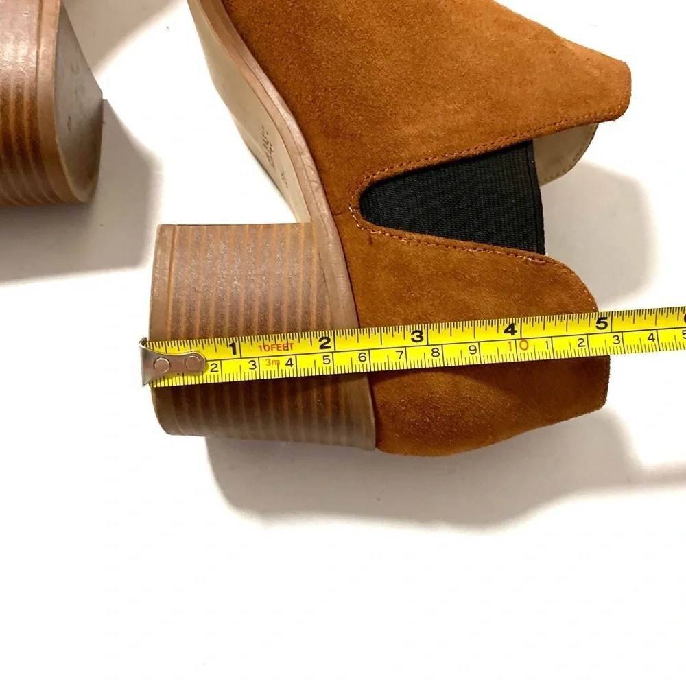 ZARA Basic Collection Brown Slip-on Suede Ankle Booties Size US 8.5 EU 39